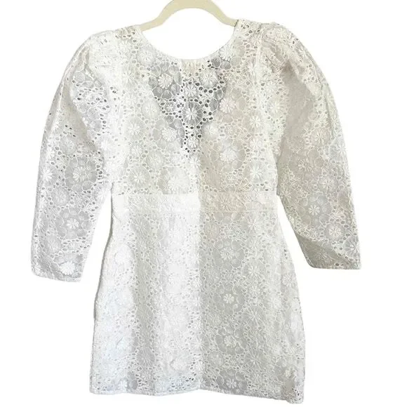 LoveShackFancy Faye Mini Dress 4 White NWT - Picture 4 of 11